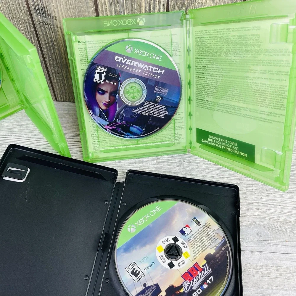 Lot Of 4 Xbox One Games Rocket League, Baseball 2017, Overwatch Tested Working